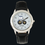 Boys Cute Blue Farm Tractor Kids Watch<br><div class="desc">This cute and modern kids watch features a blue farm tractor and can be personalised with your boys name. With clear,  easily readable numbers,  this 'first' watch is great for kids or toddlers just starting out on learning the time. The perfect agriculture-themed design for your little one!</div>