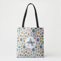Boys Cute Blue Monster Alien Pattern Monogram Kids