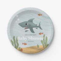 Boys Cute Blue Ocean Sea Shark Baby Shower