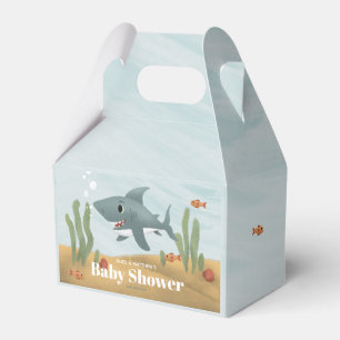 Boys Cute Blue Ocean Sea Shark Fish Baby Shower Favour Box