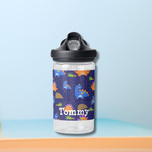 Boys Cute Blue Orange Star Dinosaur  Water Bottle