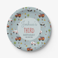 Boys Cute Blue Transport Pattern Birthday Kids