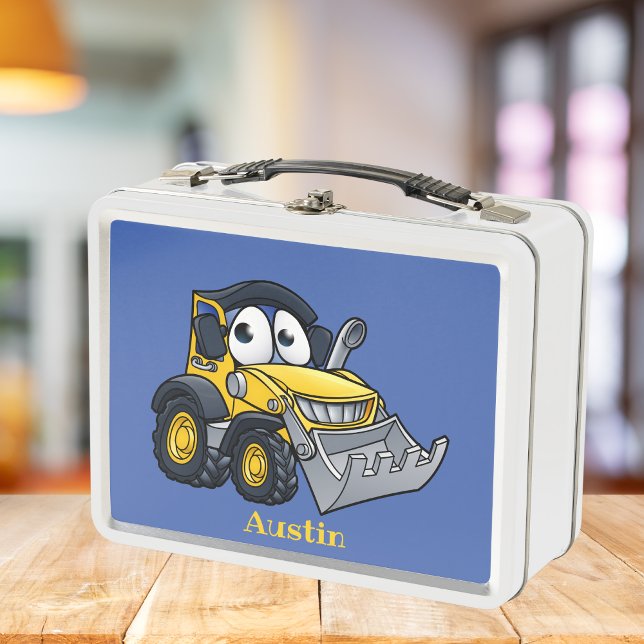 Boys Cute Construction Digger Kids Metal Lunch Box (Creator Uploaded)