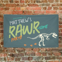 Boys Cute Dinosaur Dig Kids Birthday Welcome Sign