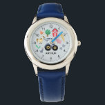 Boys Cute Farm Animal and  Blue Tractor Kids Watch<br><div class="desc">This cute and modern kids watch features farm animal cartoons, with a blue tractor, horse, pig, rabbit, chickens, red barn and flowers, and can be personalised with your boys name. With clear, easily readable numbers, this 'first' watch is great for kids or toddlers just starting out on learning the time....</div>
