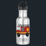 Boys Cute Fire Engine Truck and Name 532 Ml Water Bottle<br><div class="desc">This modern and cute kids water bottle design features a red fire engine truck,  with room for you to add your boys name in quirky typography. The perfect fireman and firefighter-themed back-to-school gift for your child.</div>