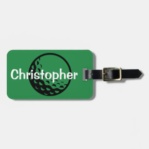 Boys Cute Green Golf Sports Kids Luggage Tag