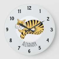 Boy's Cute Jungle Tiger with Name Kids Nursery