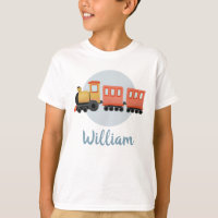 Boys Cute Modern Blue Train Travel Kids