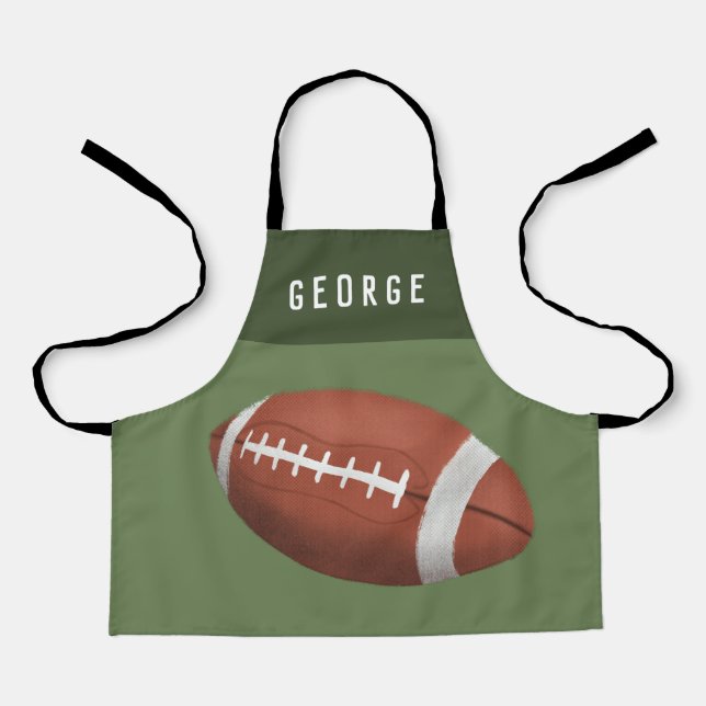 Boys Cute Modern Football Sports Kids Apron (Front)