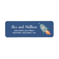 Boys Cute Rocket Space Baby Shower Return Address