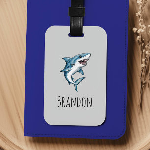 Boys Cute Shark Kids Luggage Tag