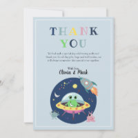 Boys Cute Space Alien Rocket Ship Baby Shower