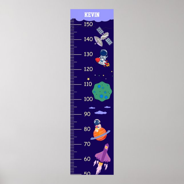Boys Cute Space Growth Chart (Front)