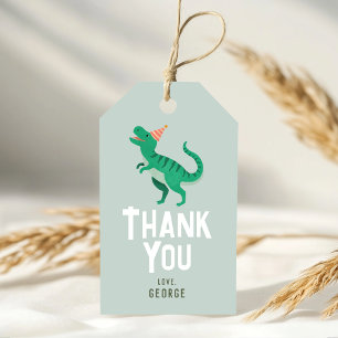 Boys Cute T-Rex Jungle Dinosaur Birthday Favour Gift Tags