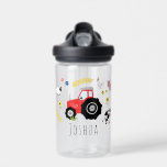 Boys Cute Tractor Kids School Water Bottle<br><div class="desc">This modern and cute kids water bottle design features a red farm tractor with a sheep,  pig,  chickens,  wheat and cow,  with room for you to add your boys name in whimsical typography. The perfect animal and agriculture-themed back-to-school gift for your child,  perfect or preschool and kindergarten.</div>