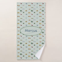 Boys Cute Transport Car Pattern monogram Kids
