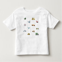 Boys Cute Transport Car Pattern Monogram Name Kids