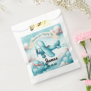 Boys Cute Travel Aeroplane Kids Birthday Custom Favour Bag