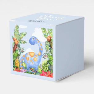 Boys Cute Watercolor Dinosaur Jungle Baby Shower Favour Box