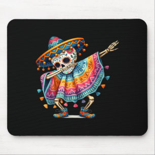 Boys Dabbing Skeleton Cinco De Mayo Fiesta Sombrer Mouse Pad