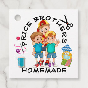 Boys Designers Business Card Matching Favour Tags