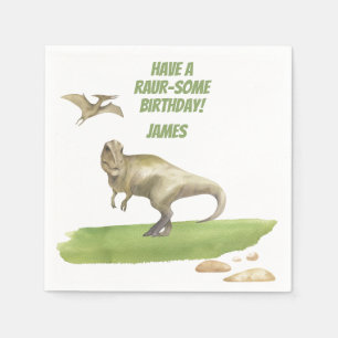 Boys Dinosaur Birthday Napkin