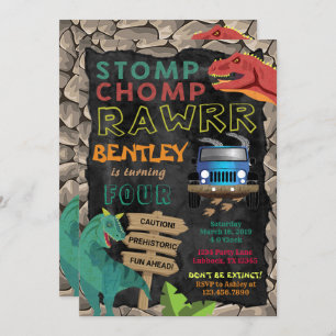 Boys Dinosaur Birthday Party Invitation