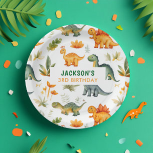 Boys Dinosaur Birthday Party Paper Plate