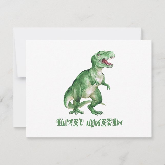 Boy's Dinosaur  Note Card (Front)
