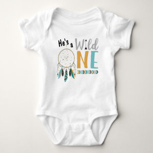 Boys Dreamcatcher Wild ONE 1st Birthday Outfit Baby Bodysuit