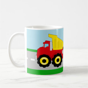 Boy's Dump Truck Personalised Name Mug