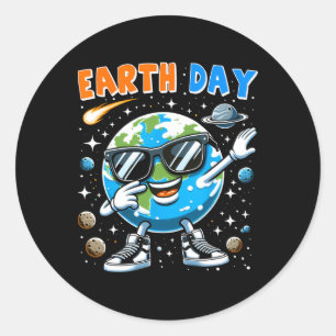 Boys Earth Day Every Day Funny Dab Dabbing Earth K Classic Round Sticker