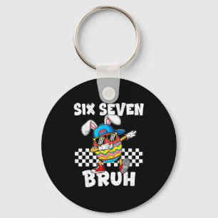 Boys Easter Funny Dabbing Bunny Bruh Six Seven 67  Key Ring
