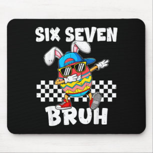 Boys Easter Funny Dabbing Bunny Bruh Six Seven 67 Mouse Pad