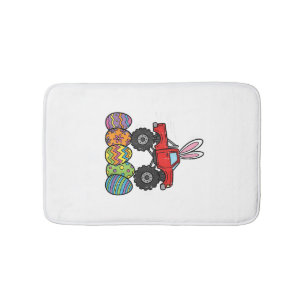 Boys Easter Monster Truck Happy Easter Day Eggs To Bath Mat