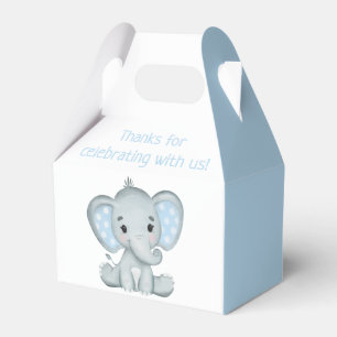 Boy's Elephant Watercolor Baby Shower Gable Box