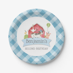 Boys FARM Animal Barn Birthday Party Paper Plates