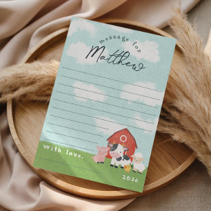 Boys Farm First Birthday Time Capsule Cards