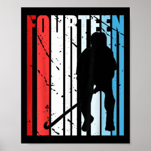Boys Field Hockey 14th Birthday Player Motivationa Poster