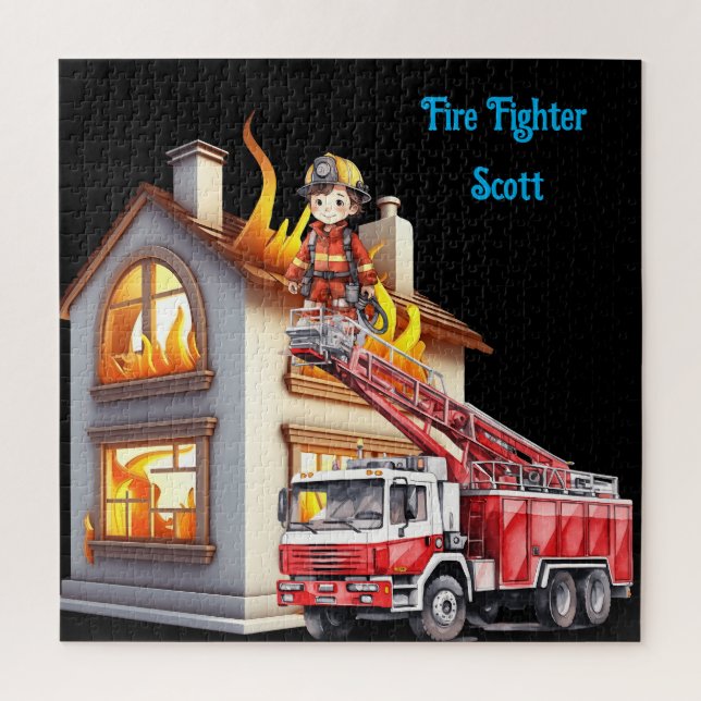 Boy's Fire Fighter Jigsaw Puzzle (Vertical)