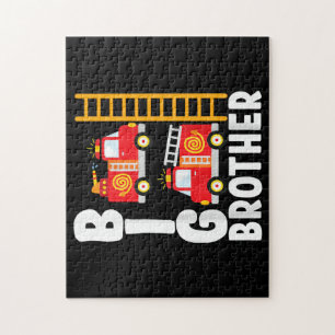 Boy's Fire Truck Fire Theme Big Brother Fire Engin Jigsaw Puzzle