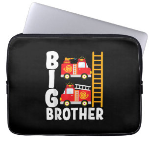 Boy's Fire Truck Fire Theme Big Brother Fire Engin Laptop Sleeve