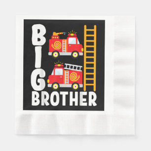 Boy's Fire Truck Fire Theme Big Brother Fire Engin Napkin