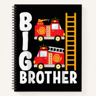 Boy's Fire Truck Fire Theme Big Brother Fire Engin Notebook