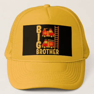 Boy's Fire Truck Fire Theme Big Brother Fire Engin Trucker Hat