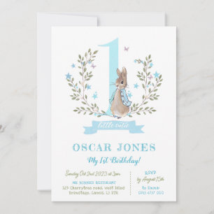 Boys first birthday invite, Peter rabbit boys Invitation