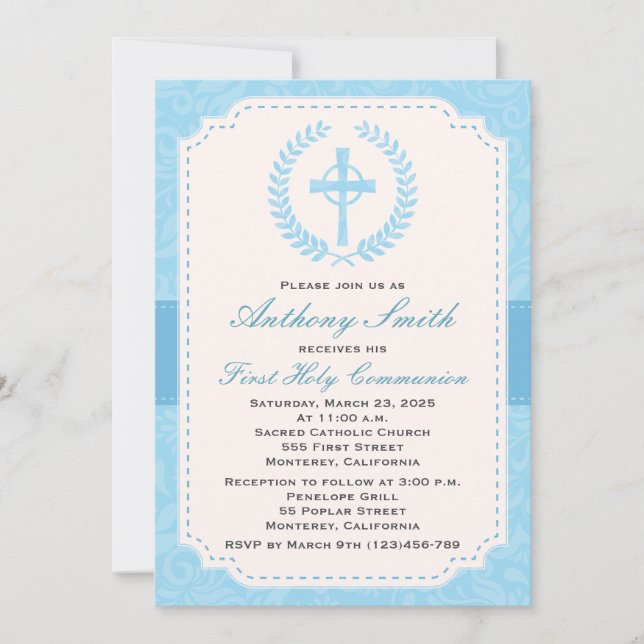 Boy's First Comunion Invitation (Front)