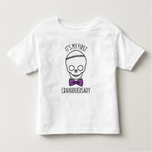 Boys First Cranioversary Skull with Bowtie Toddler T-Shirt