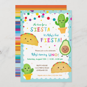 Boy's First fiesta birthday - no time for siesta Invitation
